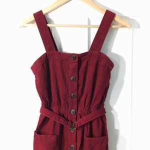 uo cordelia corduroy midi dress